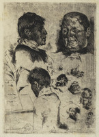 KG 09452
<br/>
Studieblad met koppen en handen
<br/>
<em>Zwart, Willem de (1862-1931)</em>